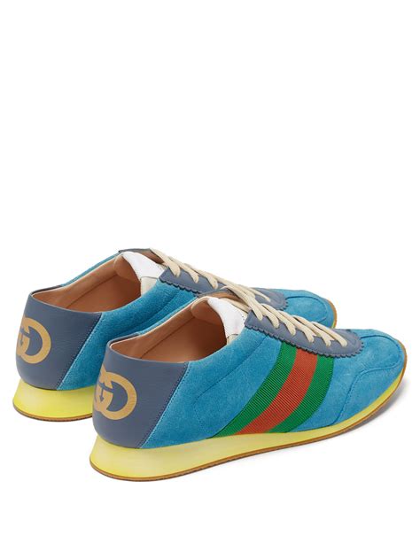 suede blue gucci sneakers|Gucci snakes sneakers.